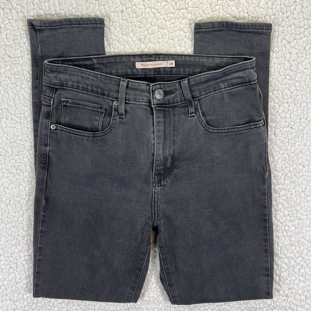 Levi's 721 Jeans Women's Size 28‎ (Actual 26x27) Black High Rise Skinny
